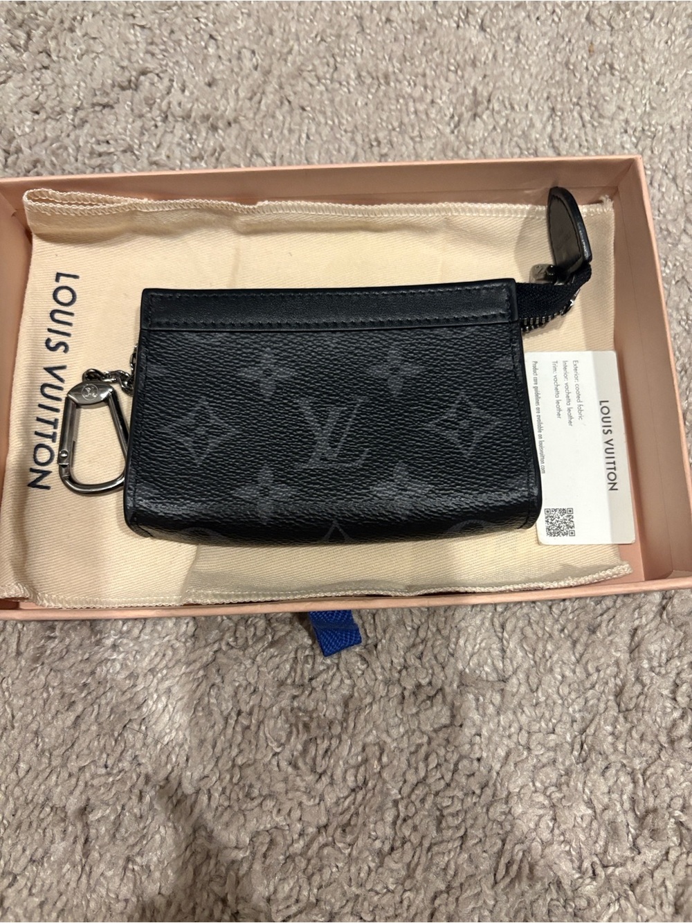 Louis Vuitton Black Monogram Card & Key Pouch